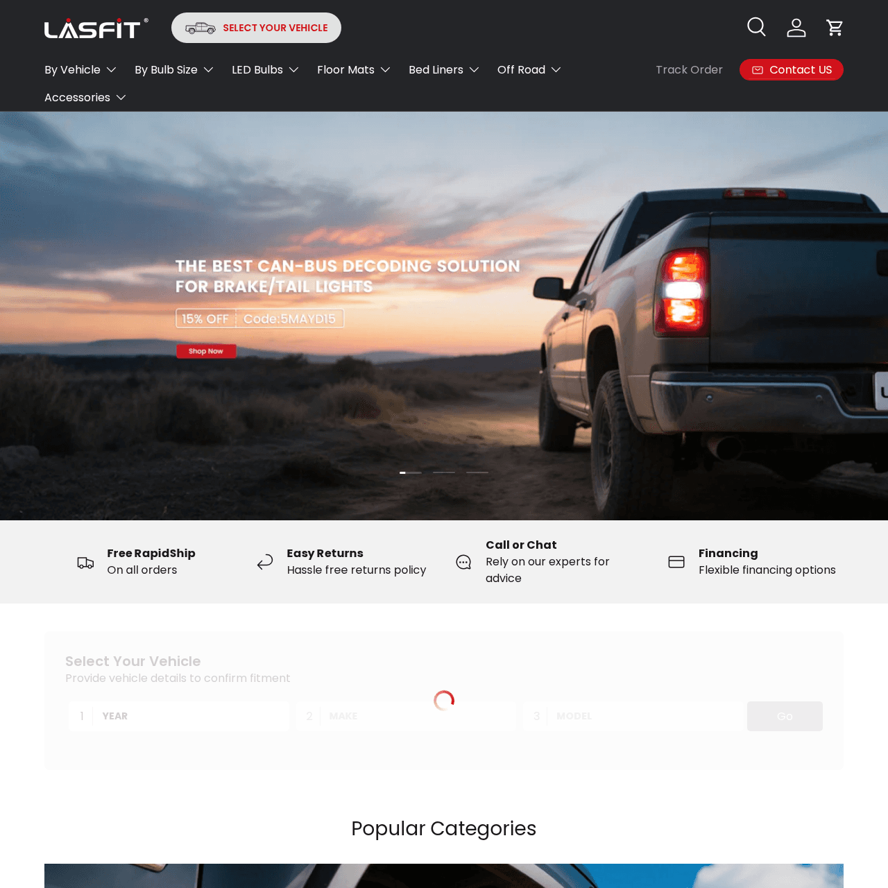 auto parts  website example in shopify